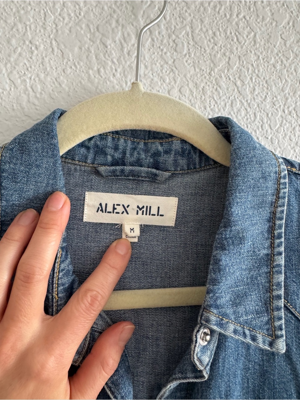 Alex Mill Santa Fe Denim Button-Up Shirt Western Cowgirl Blue size medium - Picture 2 of 7